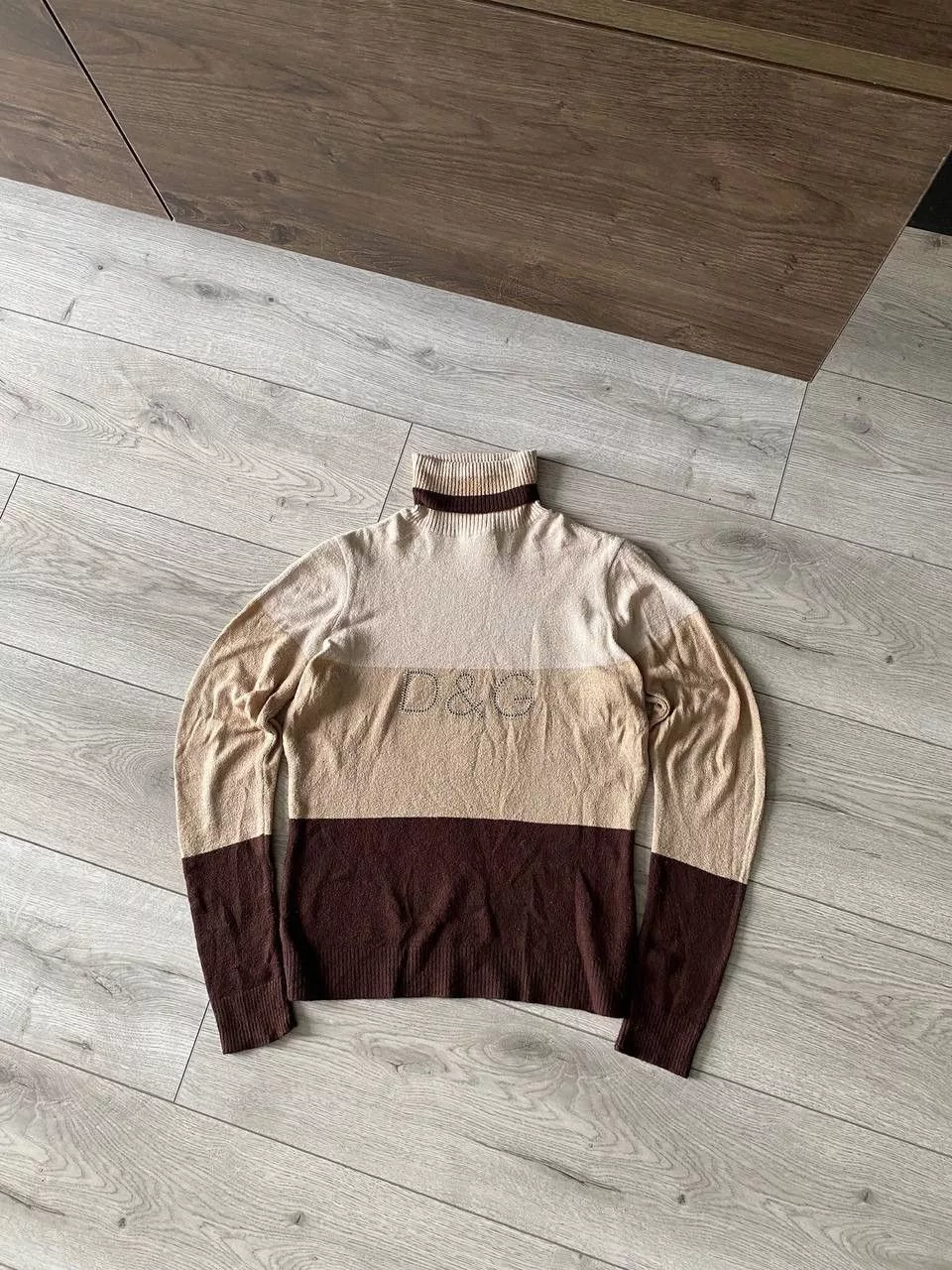Dolce & Gabbana Sweaters Dolce & Gabbana × Vintage Rare Dolce & Gabbana Logo Avantgarde Sweater T-shirt Brown Streetwear