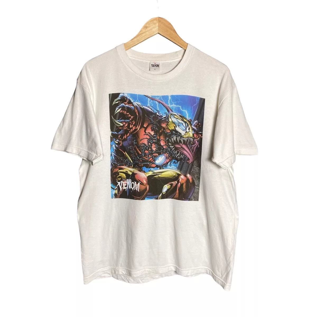 Marvel Comics Short Sleeve T Shirts Marvel Comics × Vintage Vintage Venom Marvel Comics Tee White Streetwear