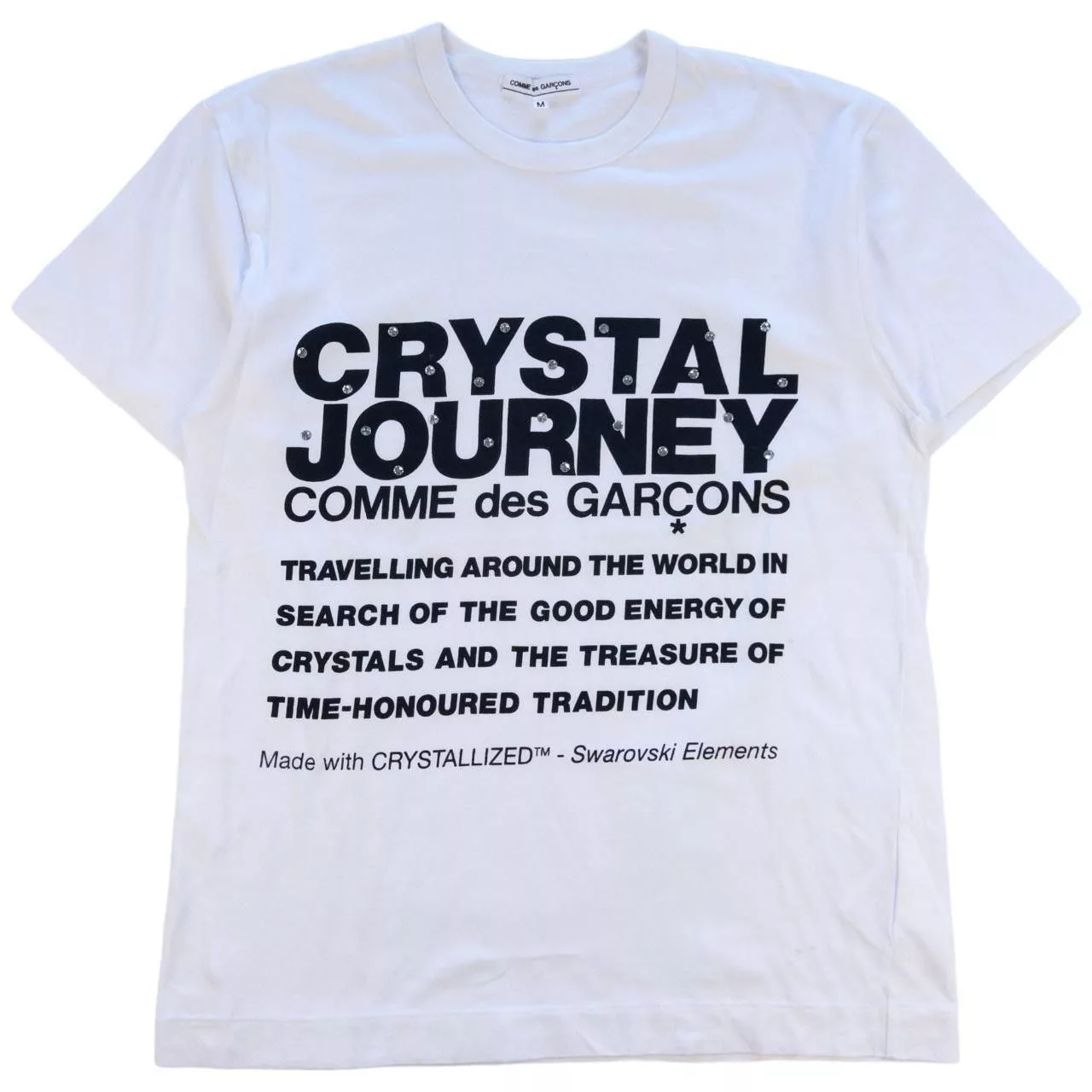 Comme des Garcons Short Sleeve T Shirts Vintage Comme Des Garcons X Swarovski T Shirt Size S White