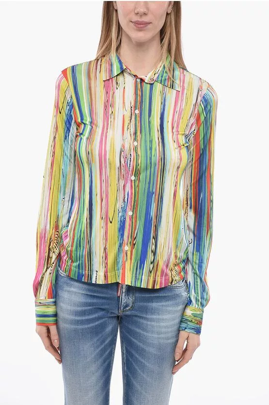 Dsquared2 Button Ups Dsquared2 og1mm0624 Standard Jersey Shirt in Multicolor