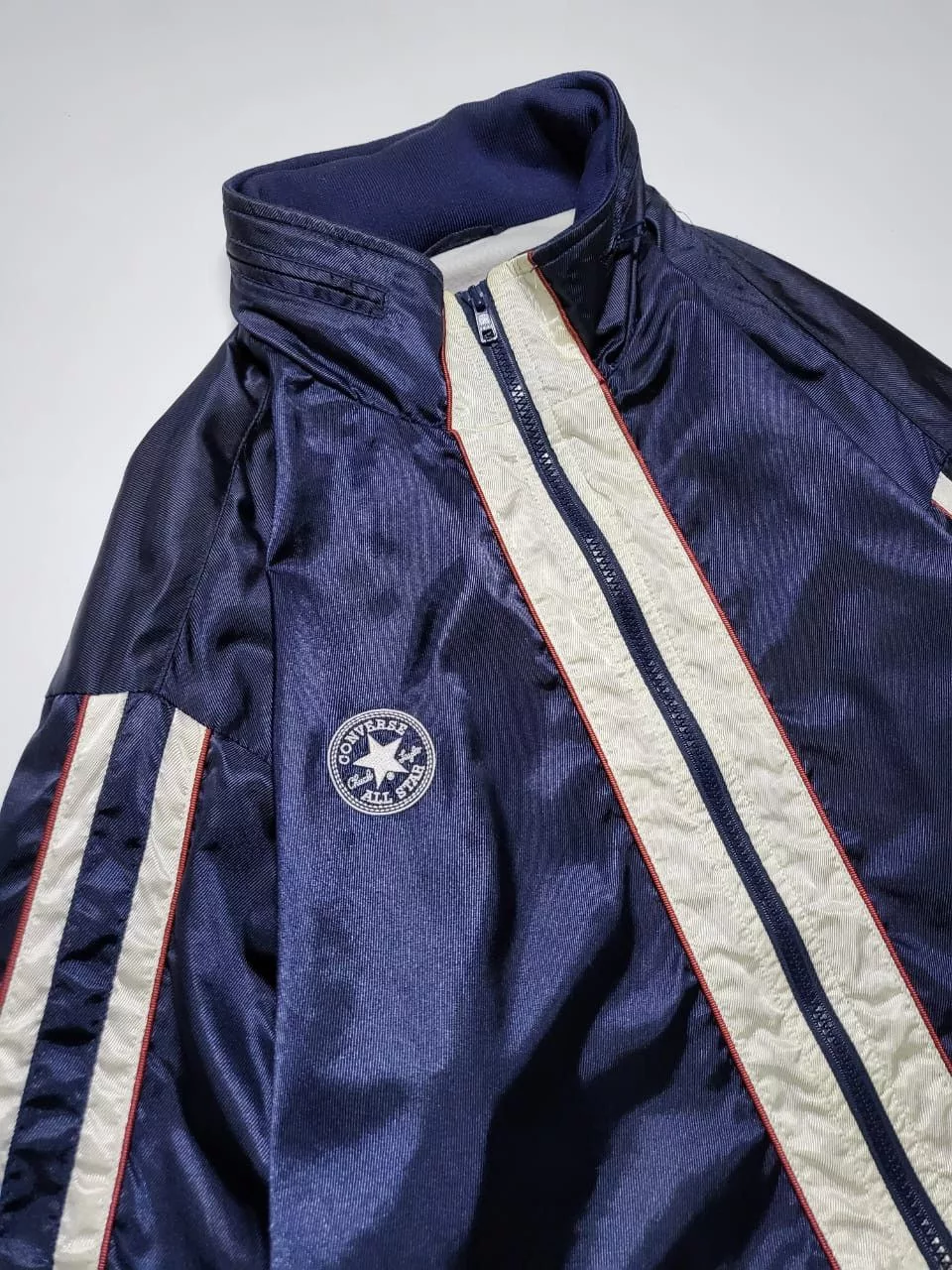 Converse Light Jackets Converse × Vintage Converse navy metallic biglogo Windbreaker Jacket Blue