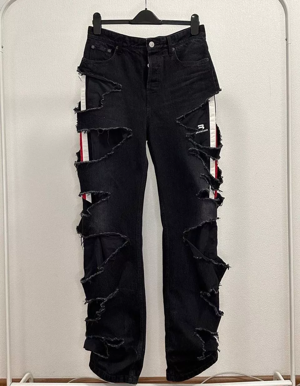 Balenciaga Denim balenciaga distressed denim slashed Black