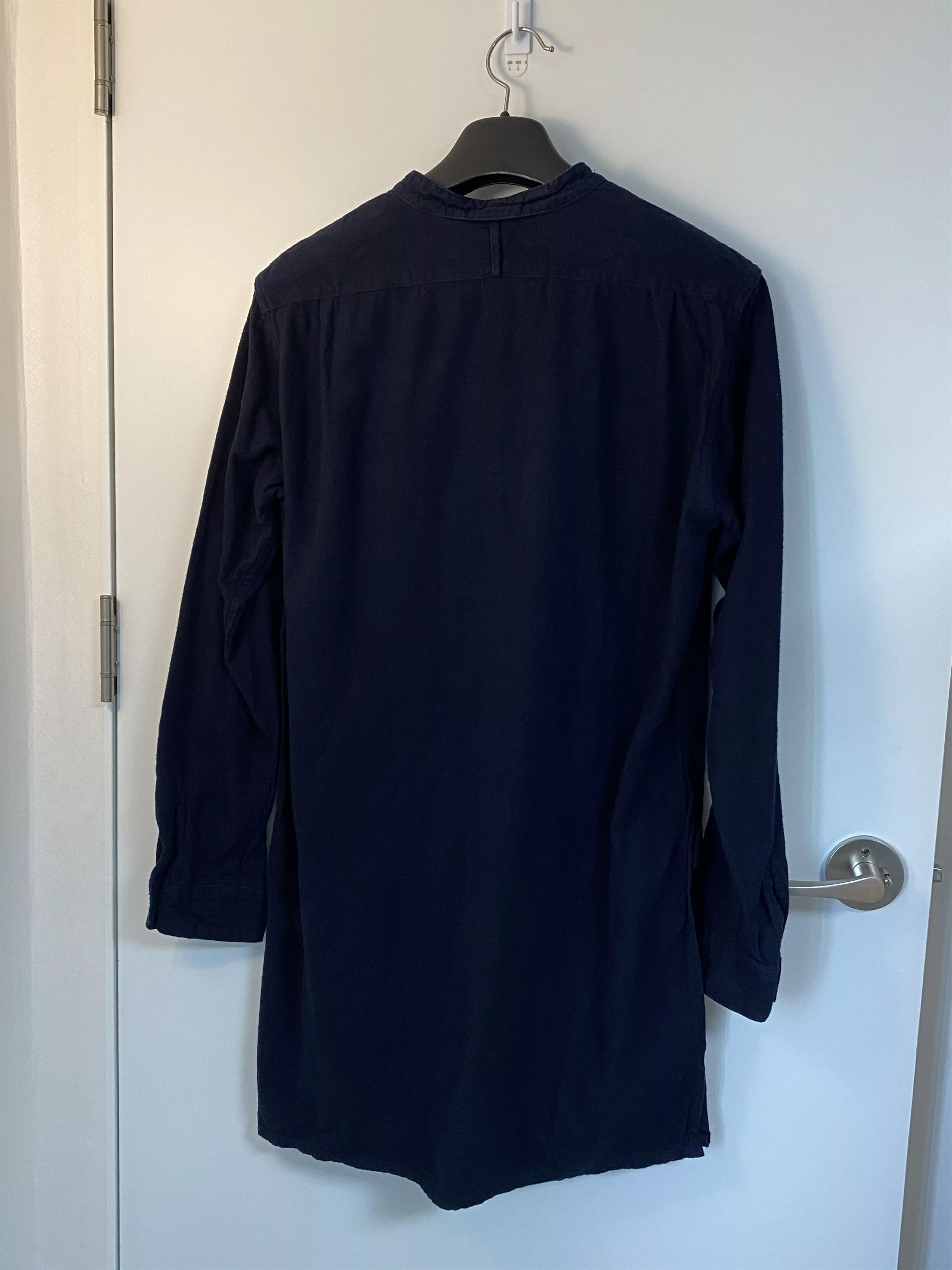 Engineered Garments Shirts Button Ups Engineered Garments banded collar long shirt Blue