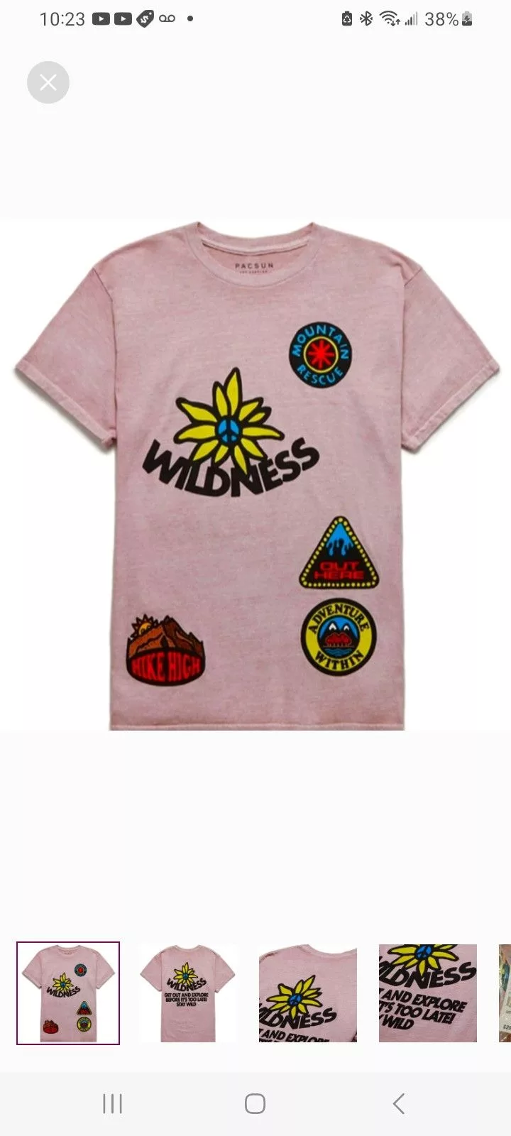Pacsun Short Sleeve T Shirts Pacsun Wilderness Vintage SS T-Shirt Pink