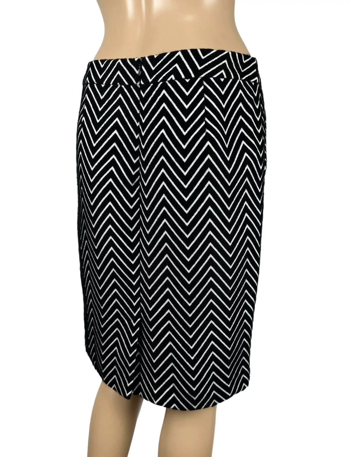 MAX&Co. Midi Skirts MAX&Co. Max&Co Pencil Skirt Zigzag Striped Wool-Polyester size US4 Black