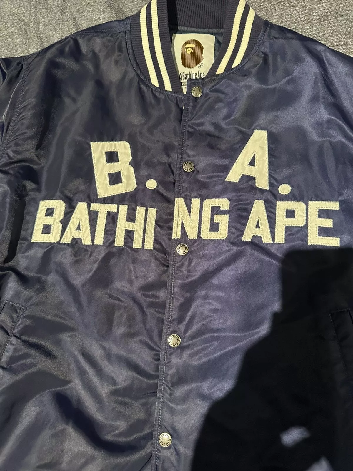 Bape Bombers Bape Baseball Jacket Blue