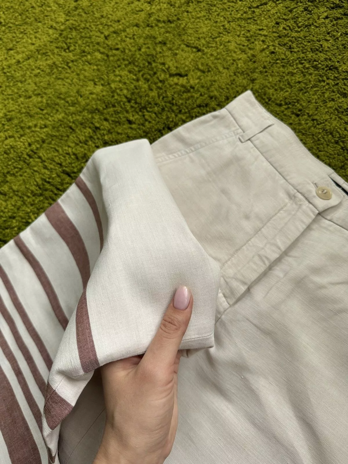 Designer Pants Designer × Max Mara × Weekend Max Mara Max Mara Weekend wide leg culottes pants Beige