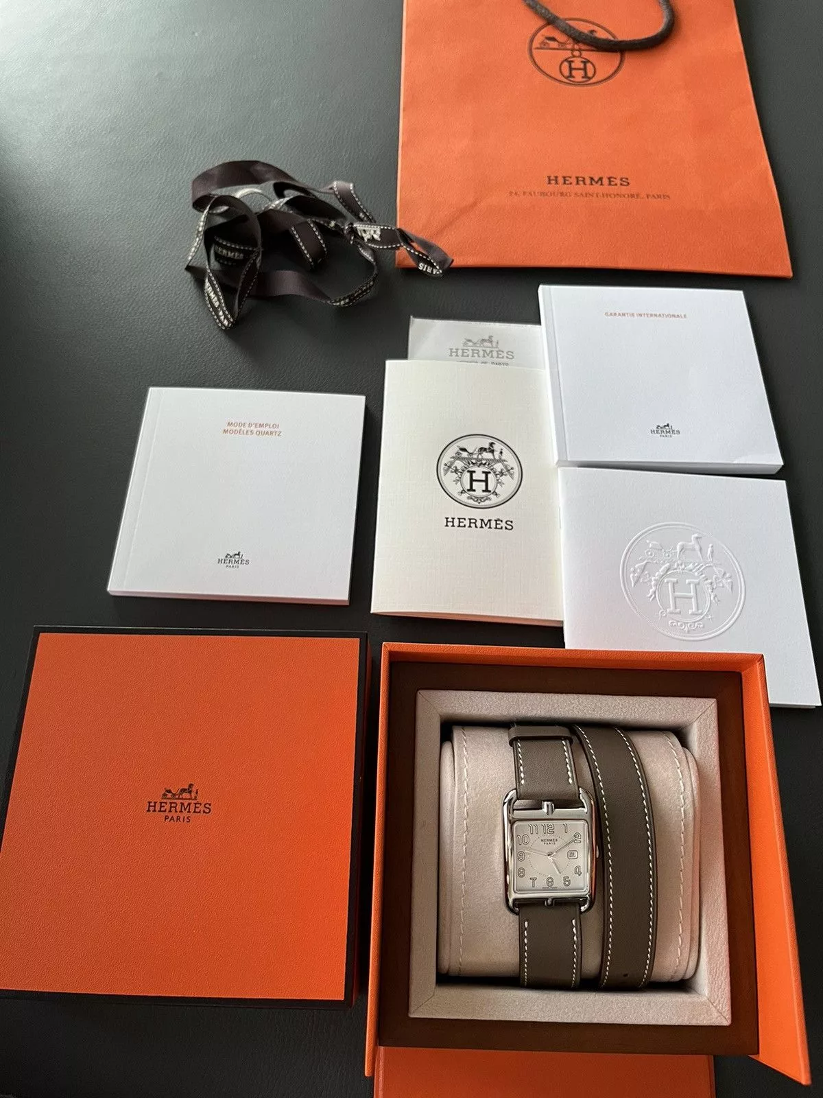 Hermes Watches Brand New Giftable Hermes Classic Cape Cod Large Model Gray