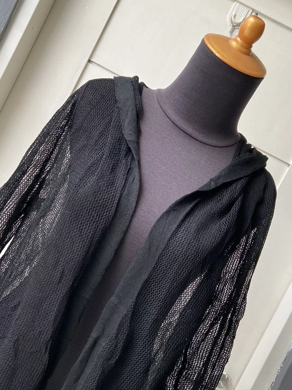 Designer Light Jackets Designer LINEA FORMICA Black Mesh Cardigan Vintage