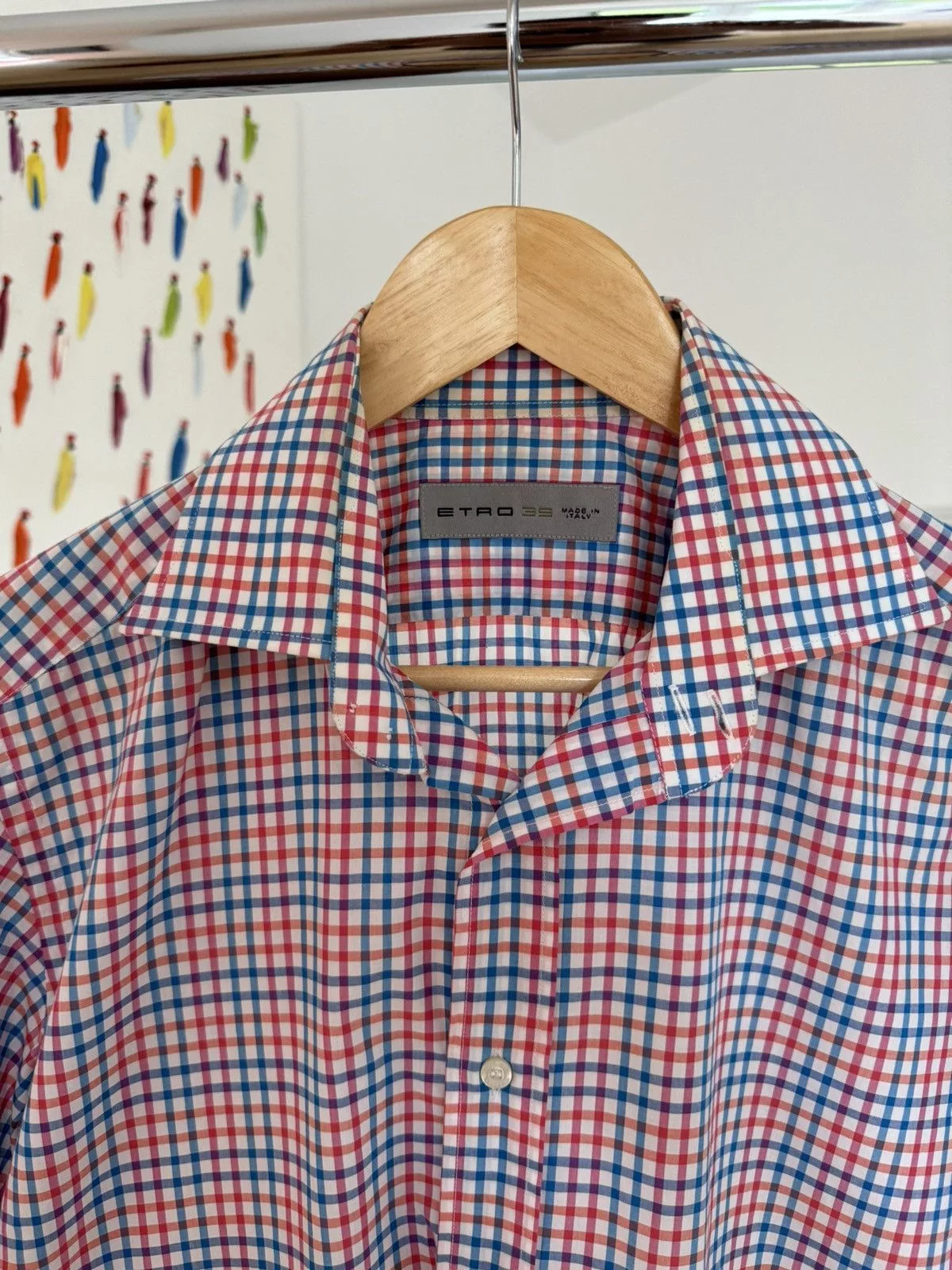 Etro Formal Shirting Etro Gingham Button Down Orange