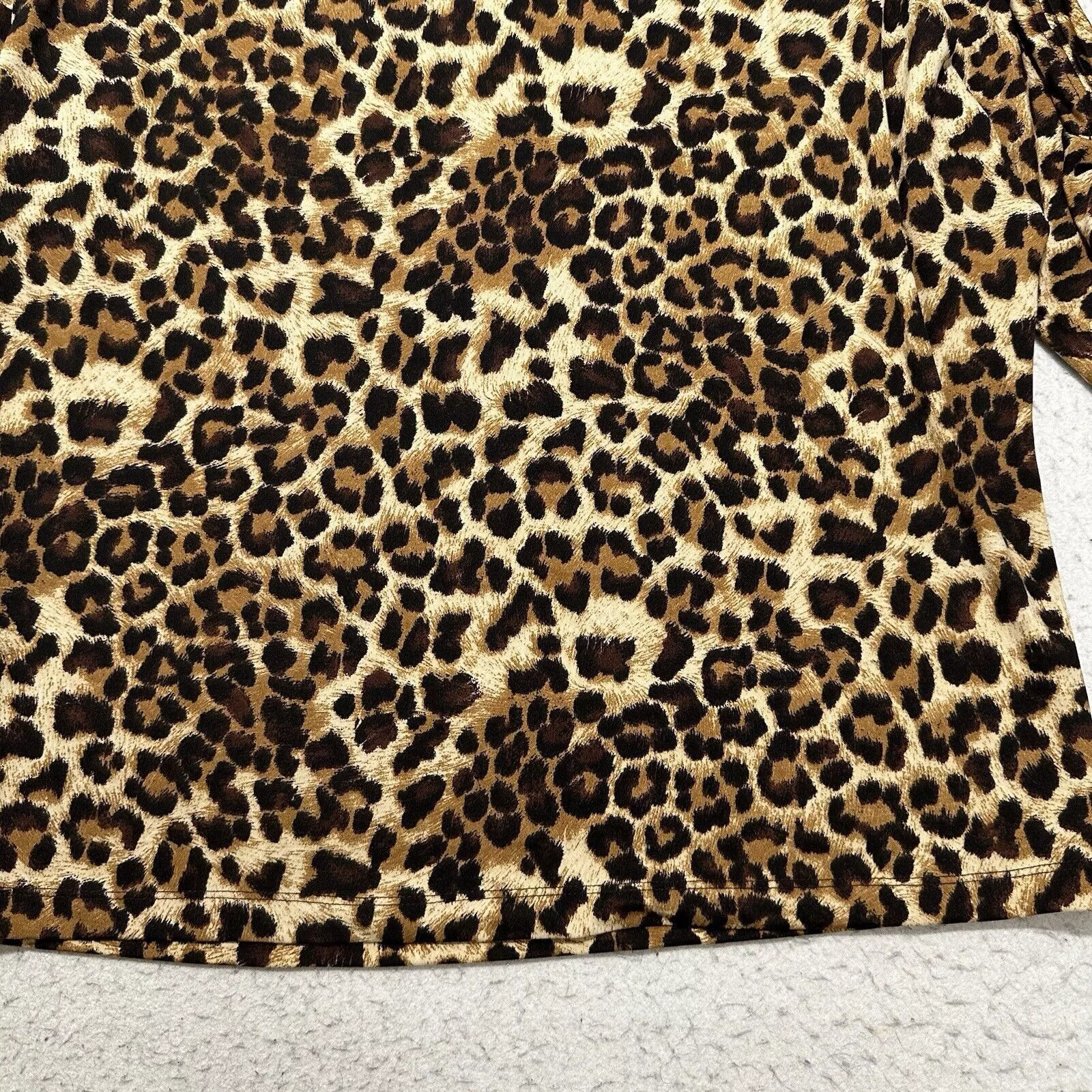 Chicos Blouses Chicos Large Brown Leopard Print Exposed Shoulder Blouse