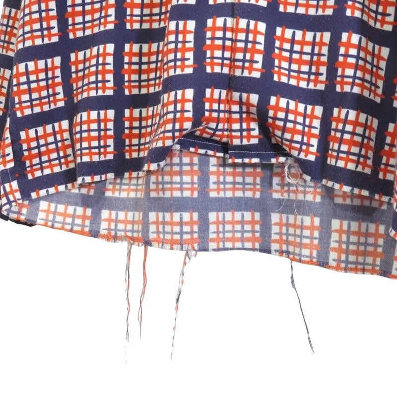 Needles Shirts Button Ups Needles Shirt Cut Off Bottom Checkered Orange