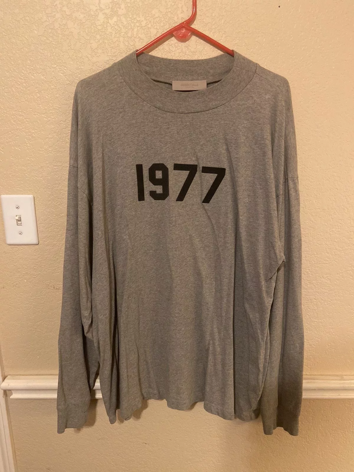 Essentials Long Sleeve T Shirts Essentials × Fear of God Essentials Fear Of God 1977 Grey Sweatshirt Gray Streetwear