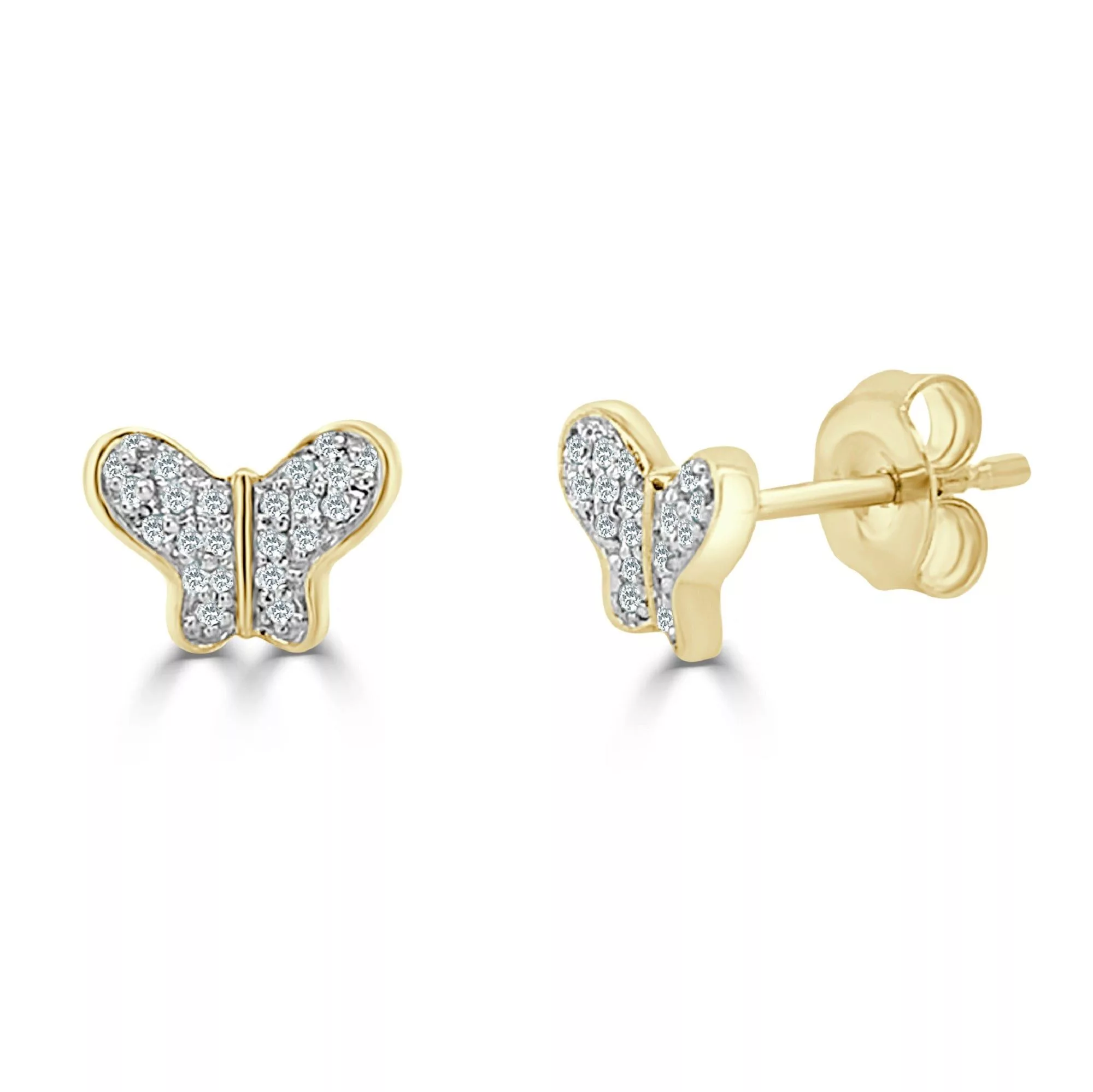 Other Rings Other 14k Yellow Gold & Diamond Butterfly Studs