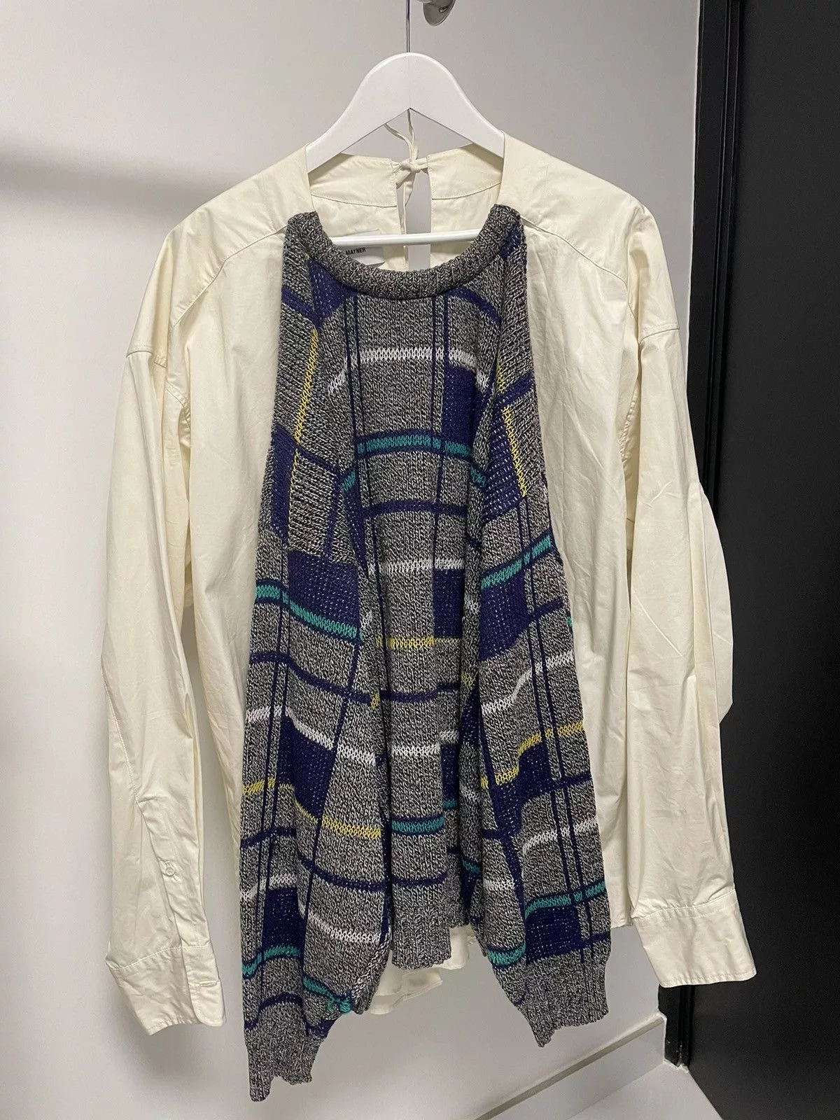 Hed Mayner Shirts Button Ups Hed Mayner AW2017 open back shirt Multi