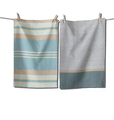 Teal Waterside Stripe Dishtowel 2 Set