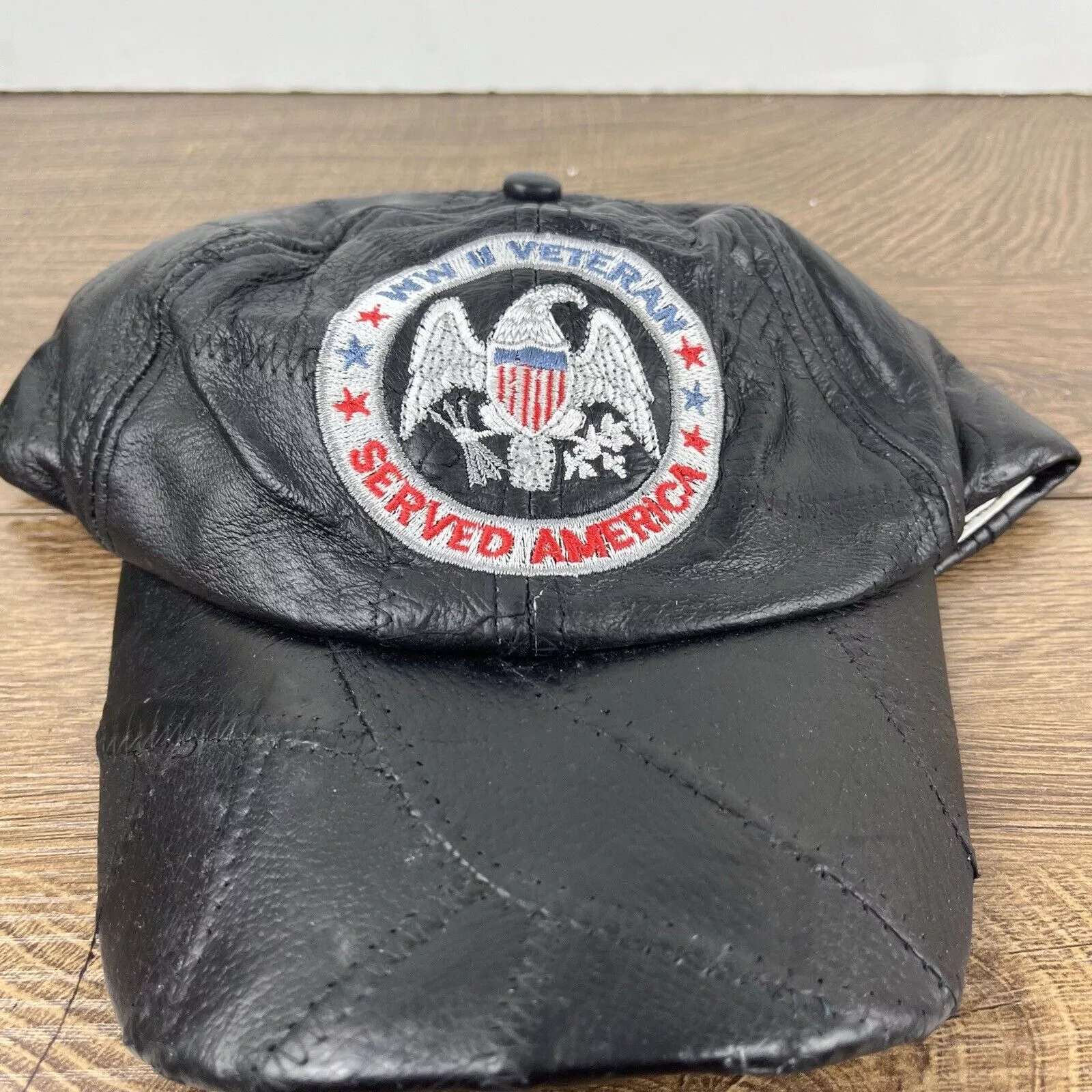 Other Hats Other WWII Veteran Hat World War 2 Vet Black Adjustable Hat Black