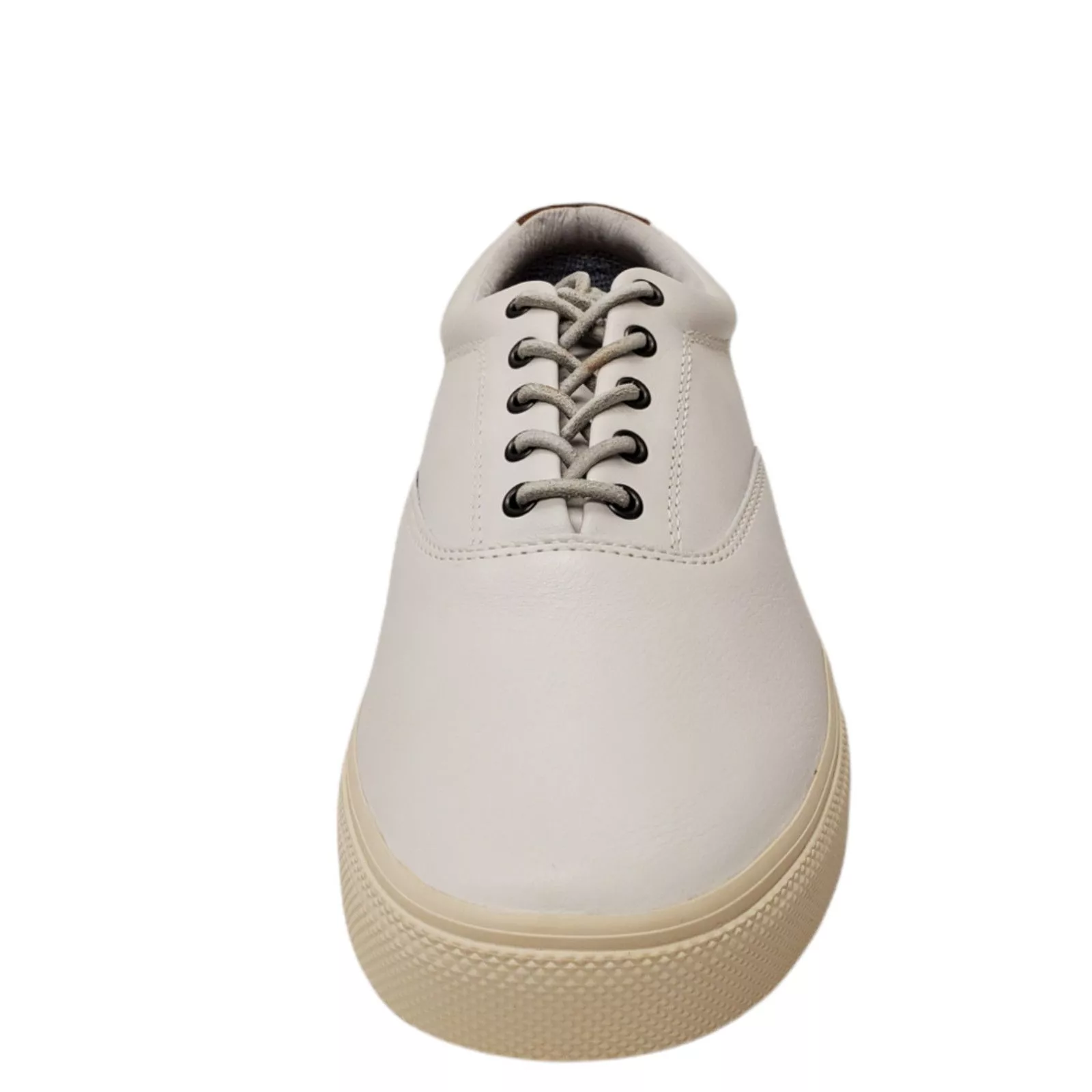 Sperry Low Top Sneakers Sperry Mens Striper Plush Wave Lace-up Sneakers Leather White