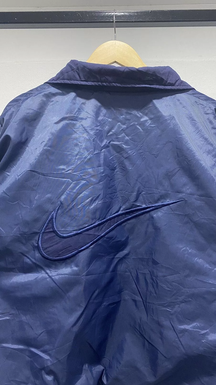 Nike Light Jackets Vintage Nike Big Swoosh Reversible Down Jacket Boxy Blue