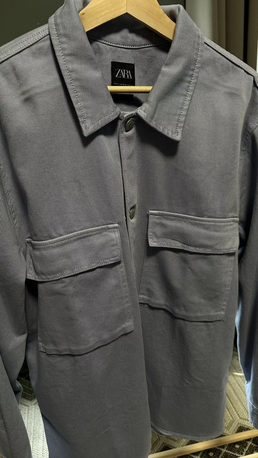 Zara Shirts Button Ups ZARA Utility Button Down Blue