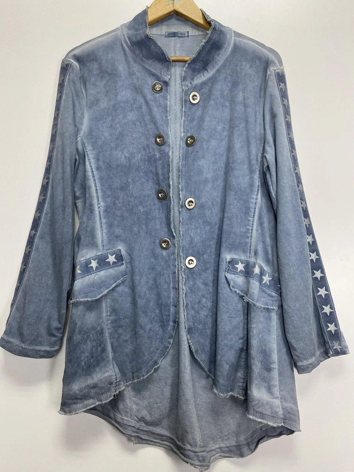 Designer Blouses Designer Star Blouse Women’s Jacket Blue Vintage