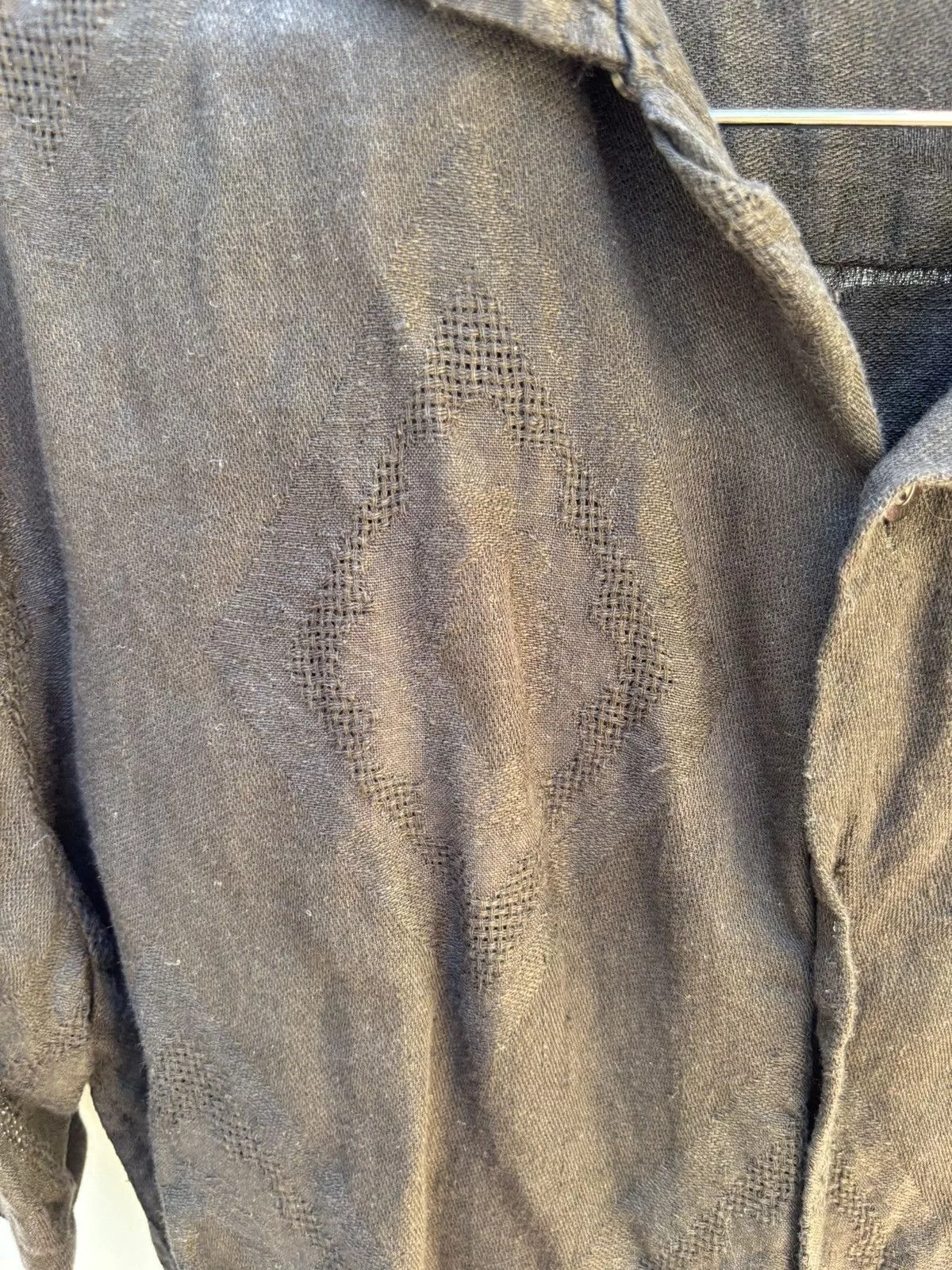 Stussy Shirts Button Ups Stussy Diamond Jacquard Linen Shirt Black