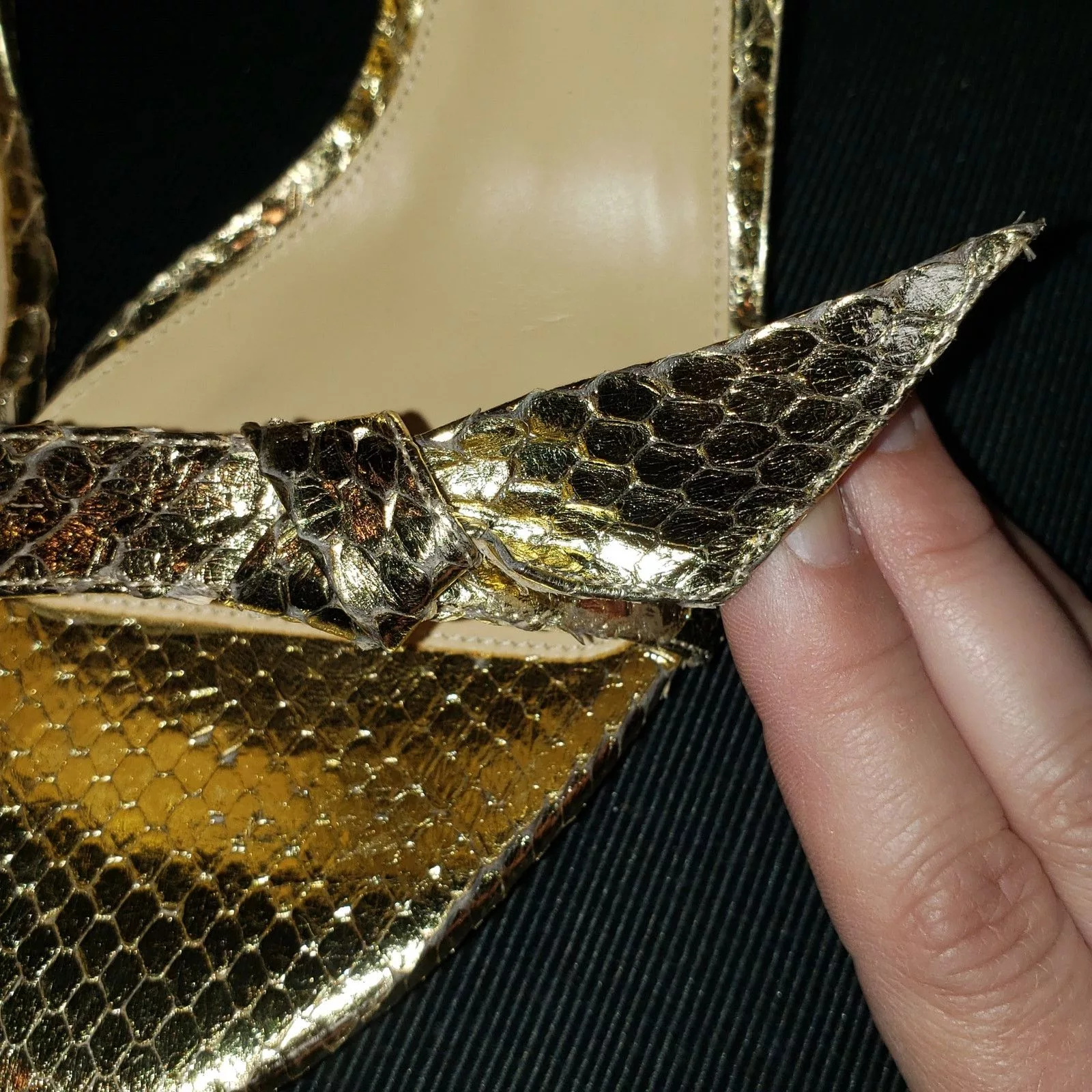 Alexandre Birman Heels $795 List Alexandre Birman Gold toned python spike heels