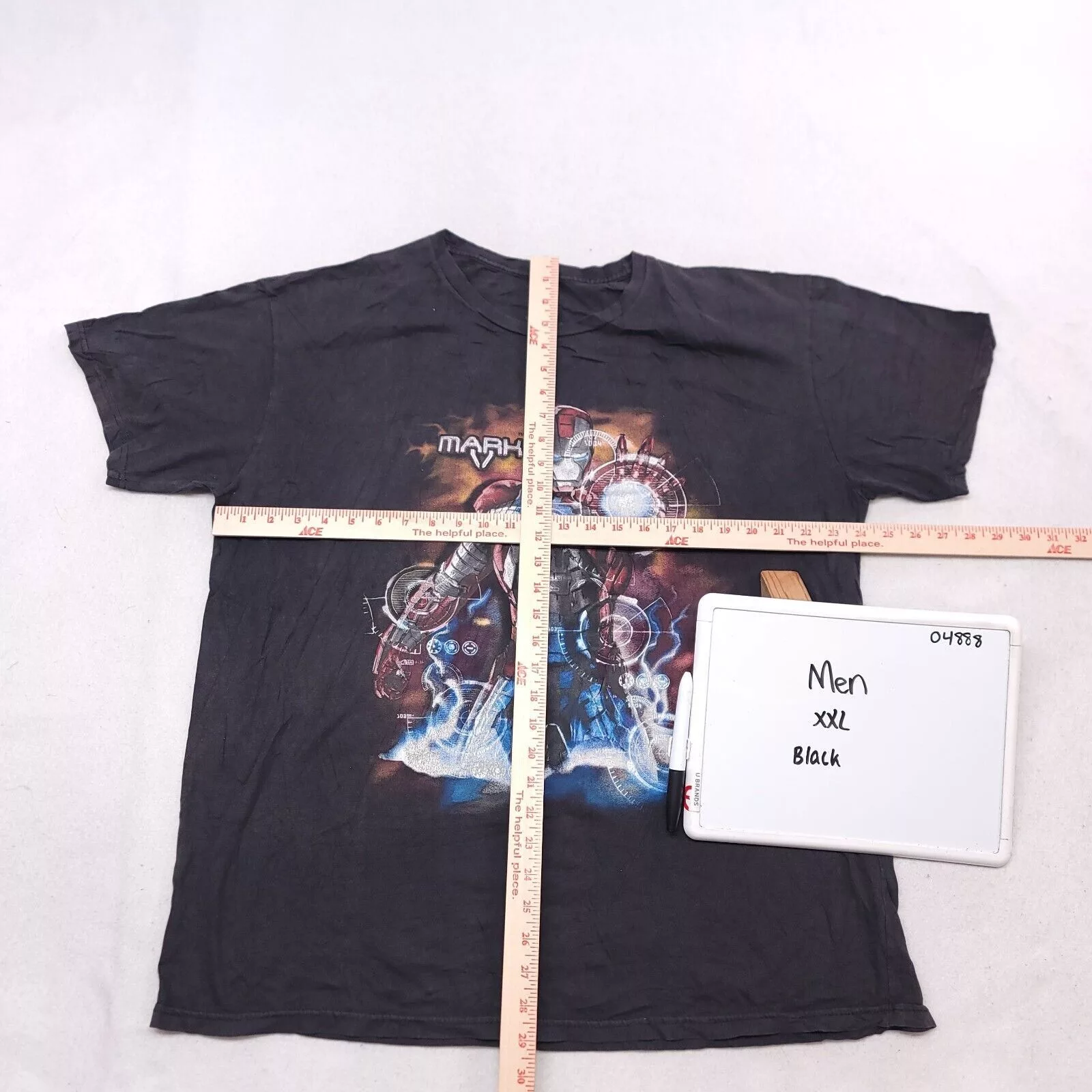 Marvel Comics Short Sleeve T Shirts Marvel Comics Marvel Iron Man Mk 5 Armor Graphic T Shirt Mens Size 2XL Black
