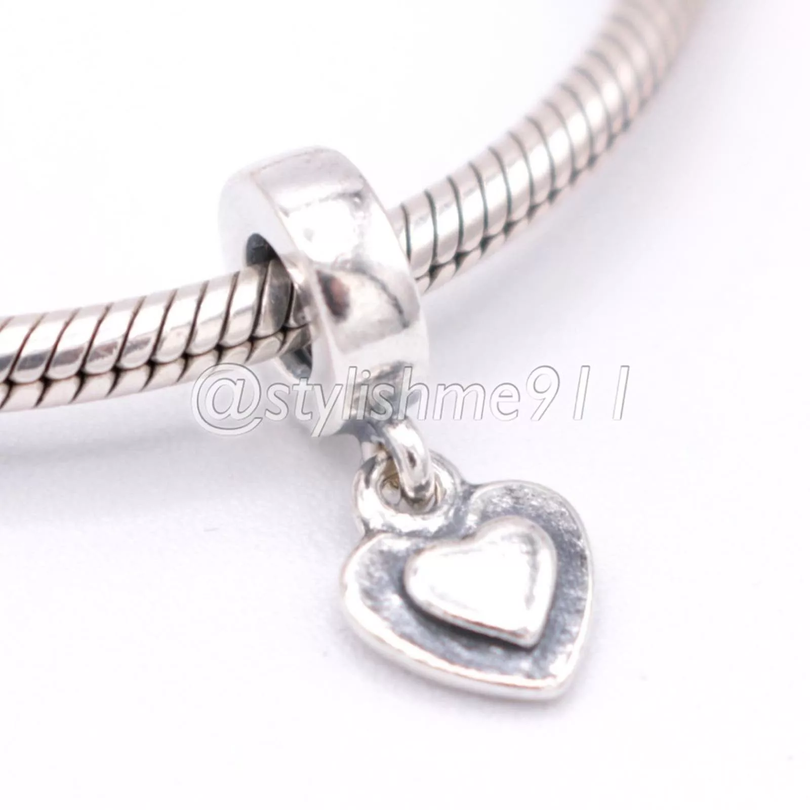 pandora Bracelets Authentic PANDORA Silver Heart Dangle - 790373