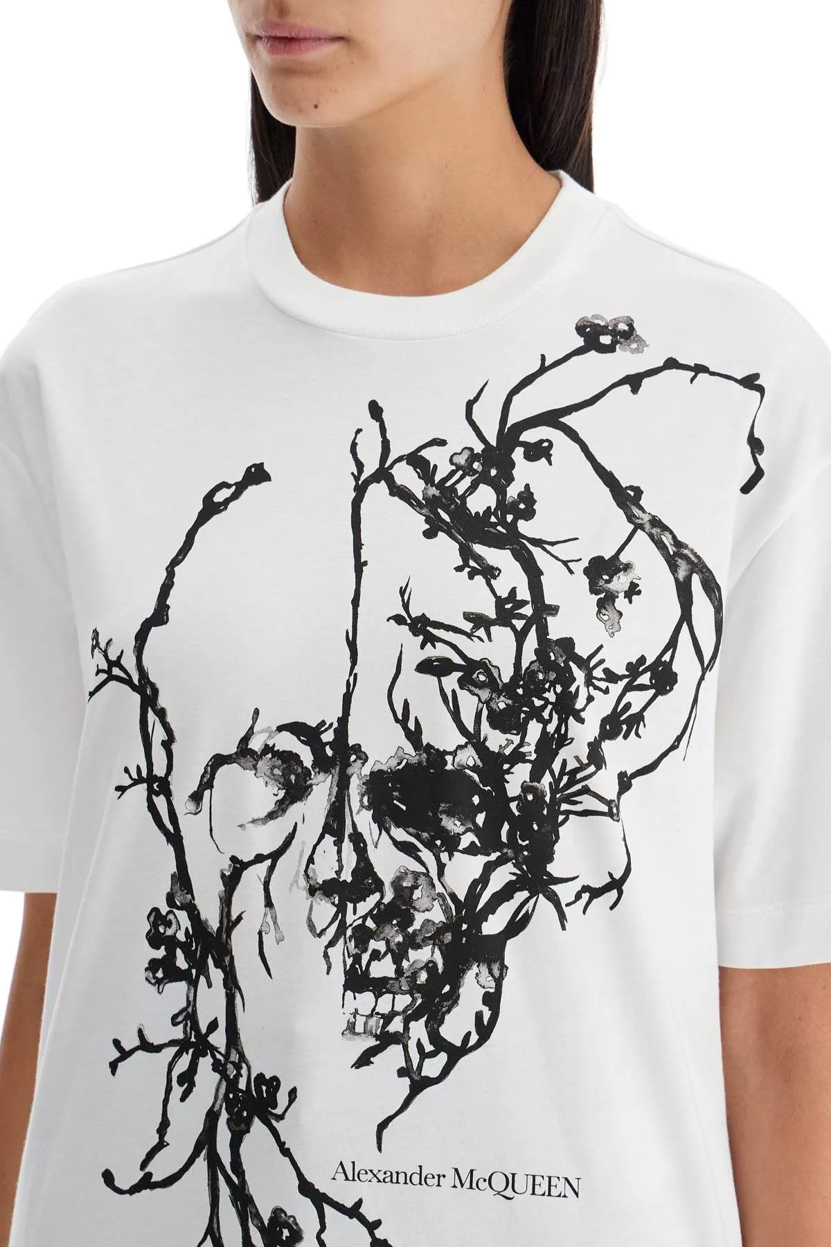 Alexander McQueen Polos ALEXANDER MCQUEEN "Oversized Cherry Blossom White