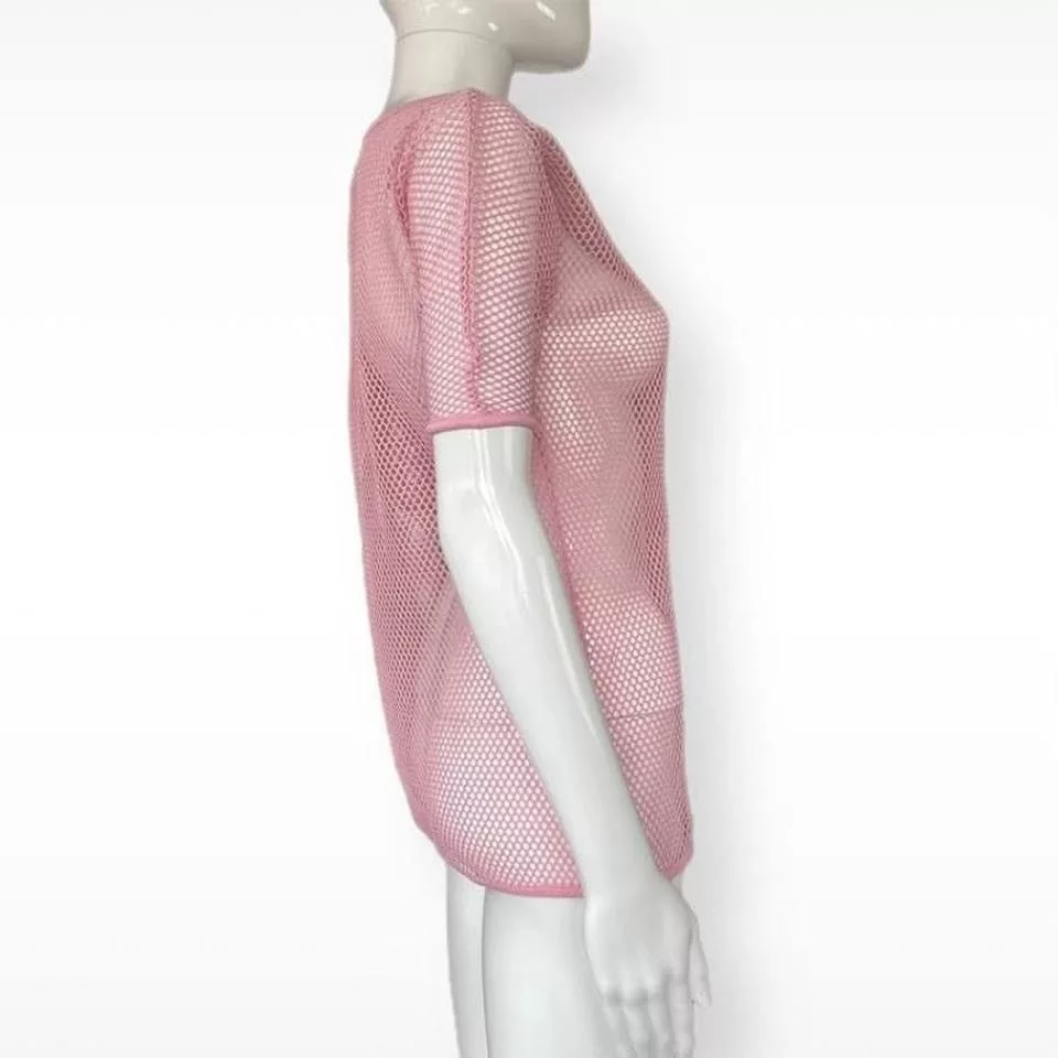Other Short Sleeve T Shirts Other Y2K Harajuku Fishnet Pink