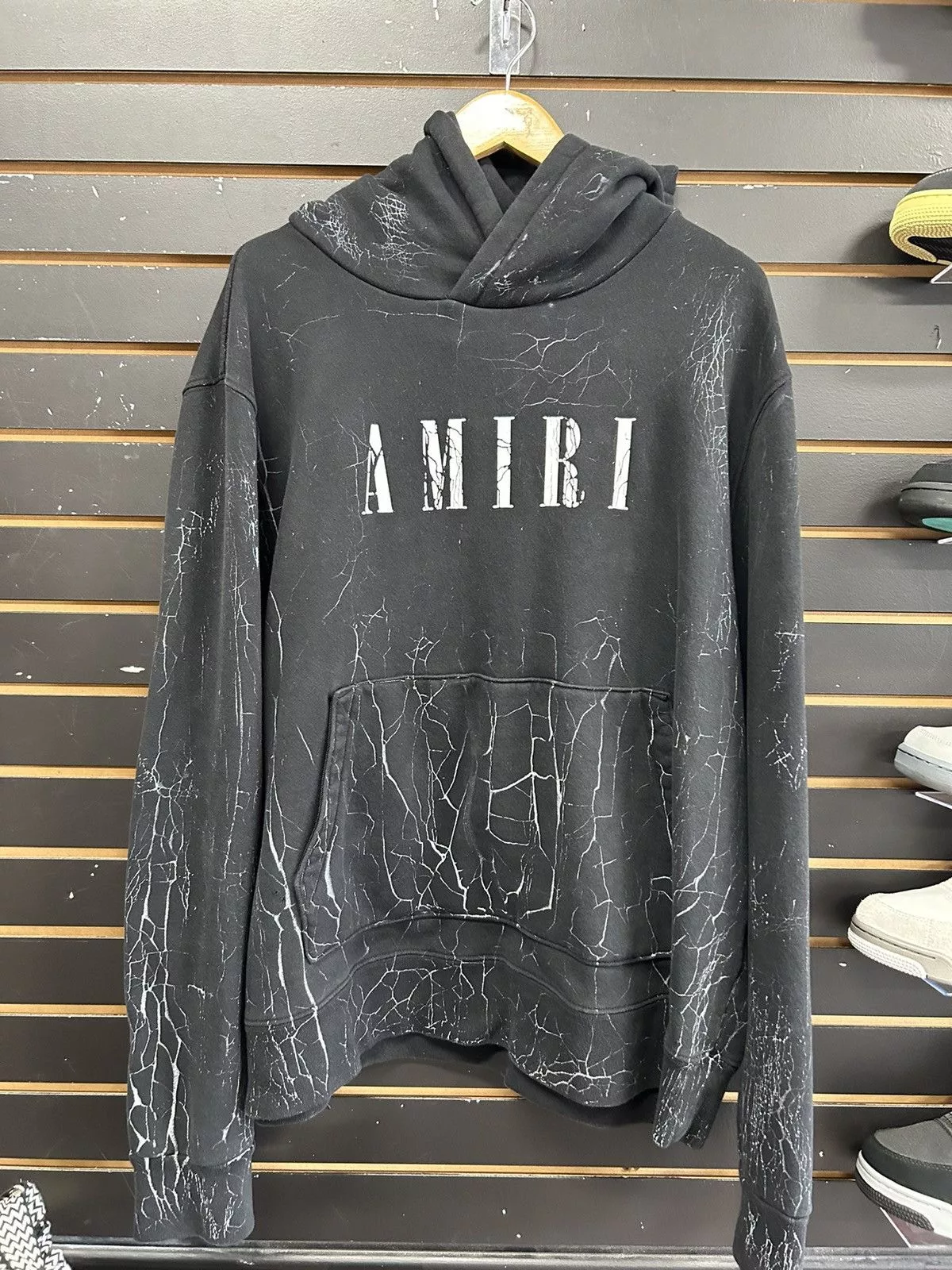 Amiri Short Sleeve T Shirts Amiri Hoodie Cracked dye Black