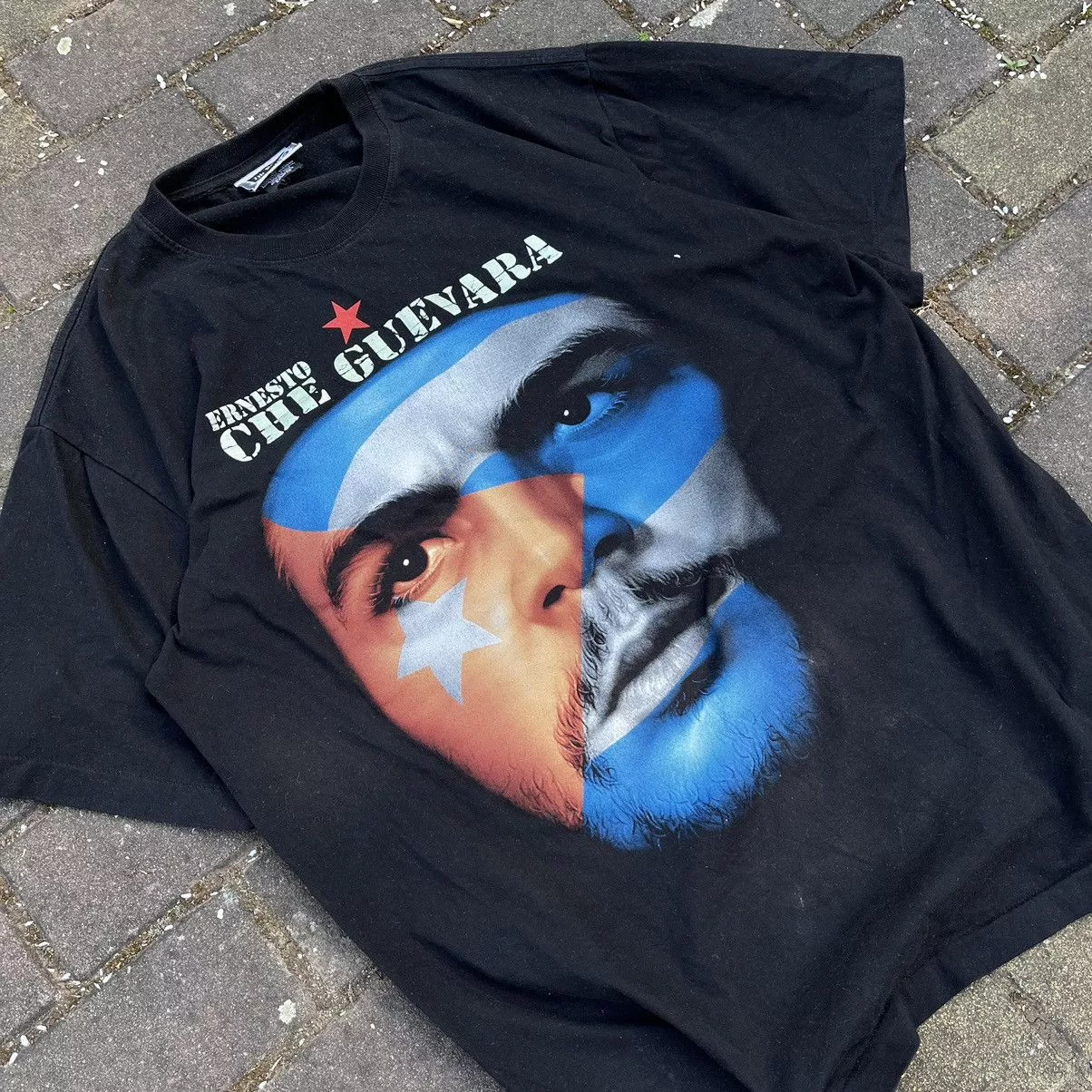 Rap Tees Long Sleeve T Shirts Rap Tees Vintage T-shirt Che Guevara Black