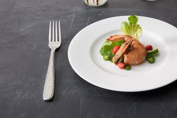 Amanda White Embossed Salad Plate 8.5"
