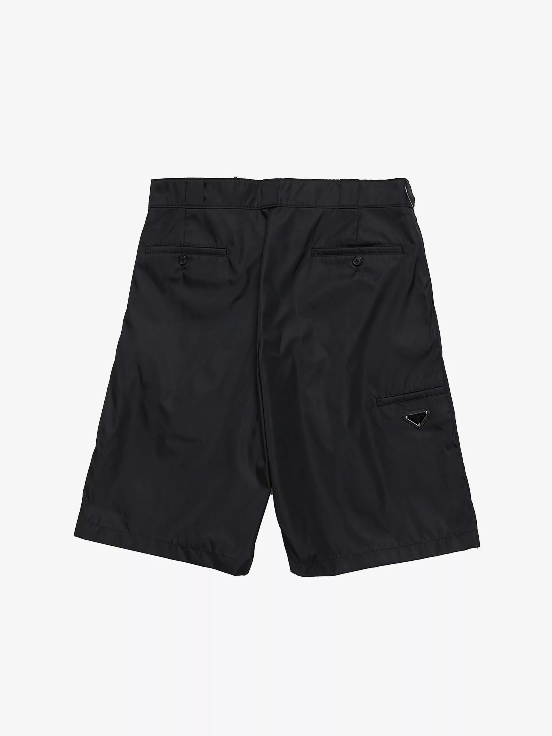 Prada Shorts Prada Black Zipped Logo Patched Polyamide Shorts