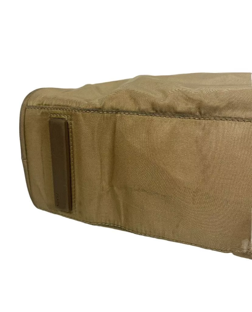 Prada Shoulder Bags Prada Tessuto Nylon Shoulder Bag Gold