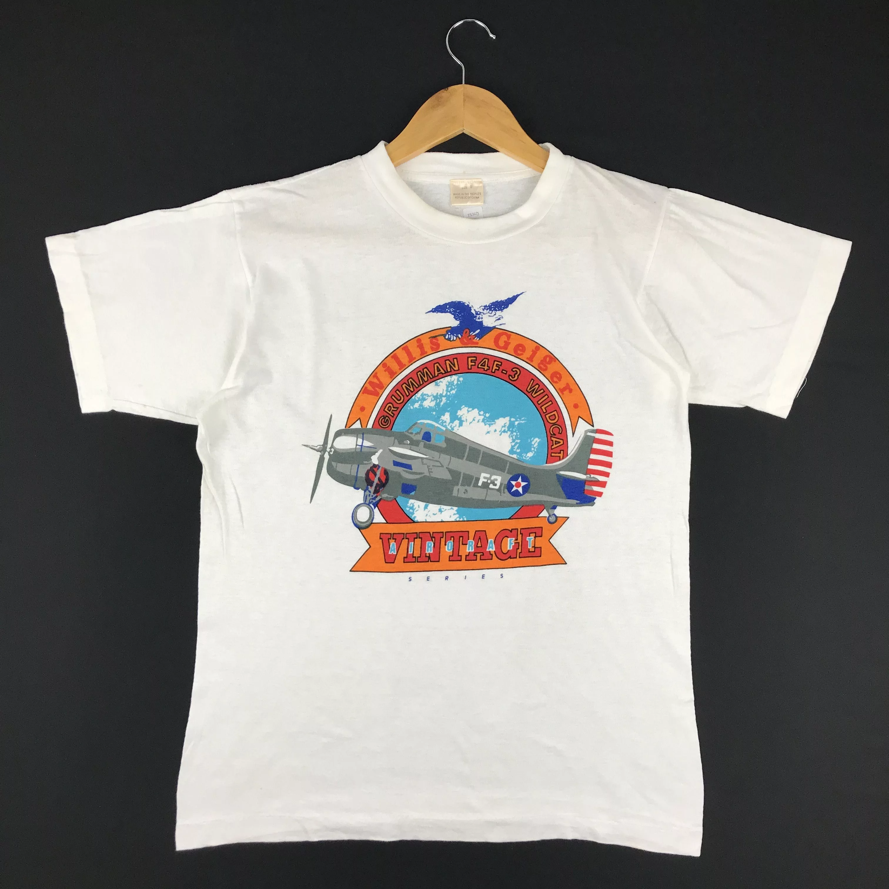 Designer Short Sleeve T Shirts Designer × Vintage Vintage Aircroraft Tees White