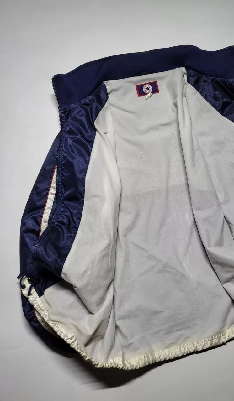 Converse Light Jackets Converse × Vintage Converse navy metallic biglogo Windbreaker Jacket Blue