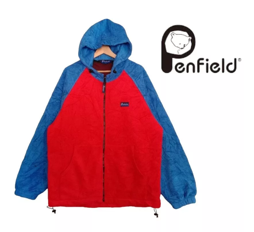 Penfield Light Jackets Penfield Blue And Red Color Fleece Hoodie Jacket Vintage