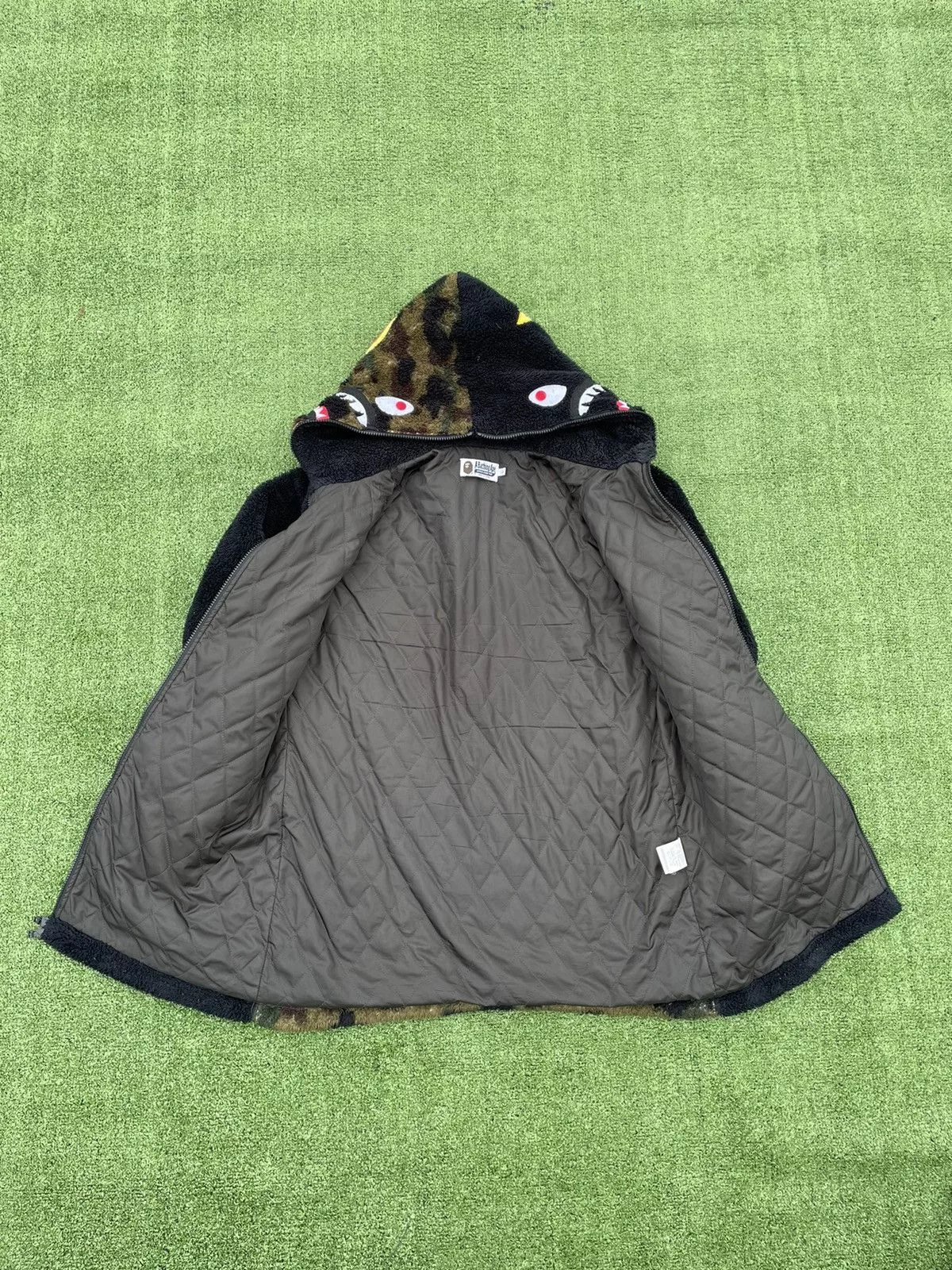 Bape Light Jackets Bape 1st Camo Boa Shark Full Zip Jacket Black