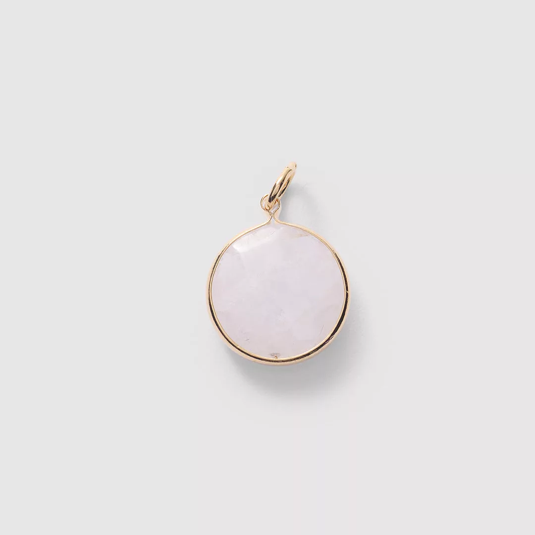 Round Crystal Quartz Charm