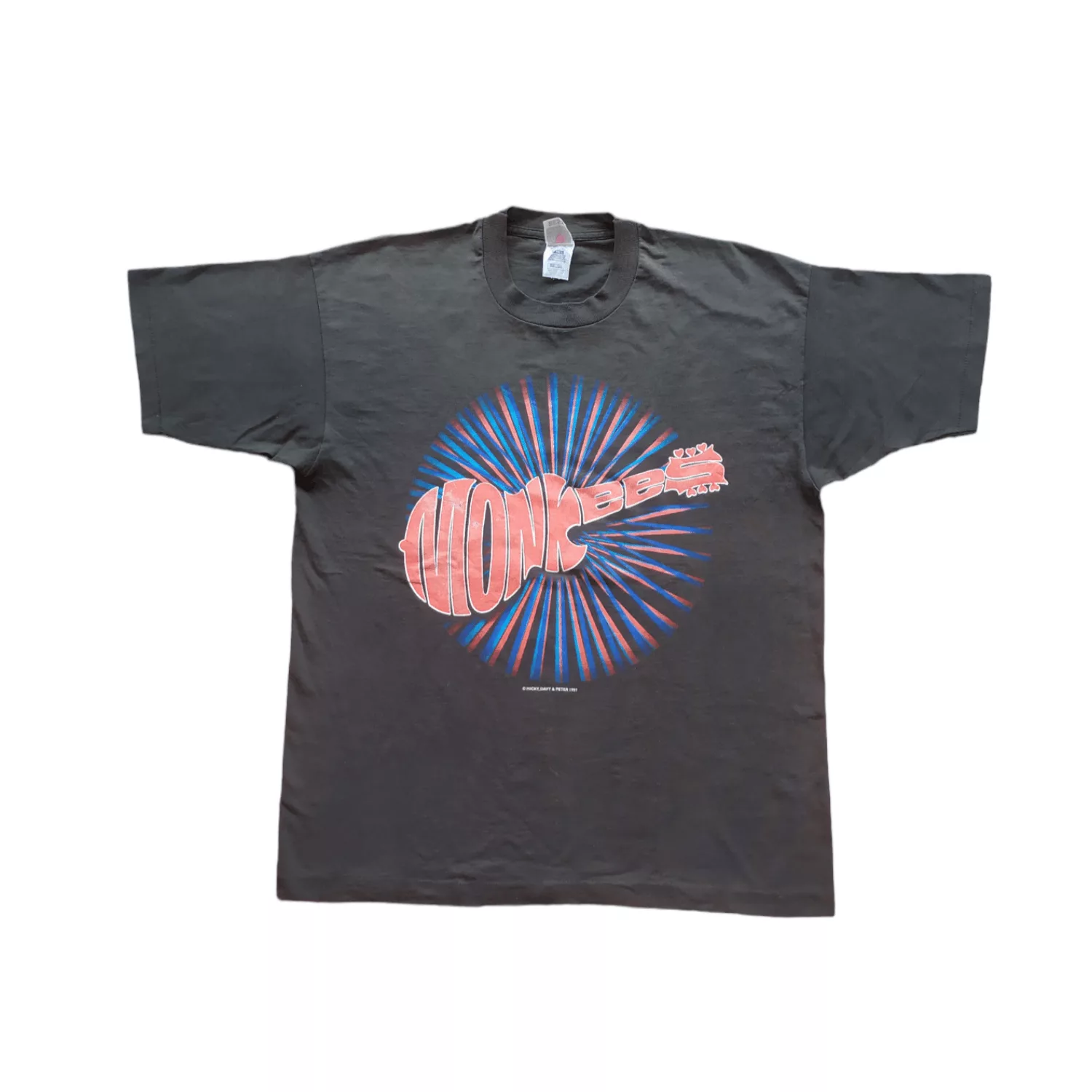 Band Tees Short Sleeve T Shirts Band Tees × Vintage Vintage The Monkees world Tour 1997 Tees Black