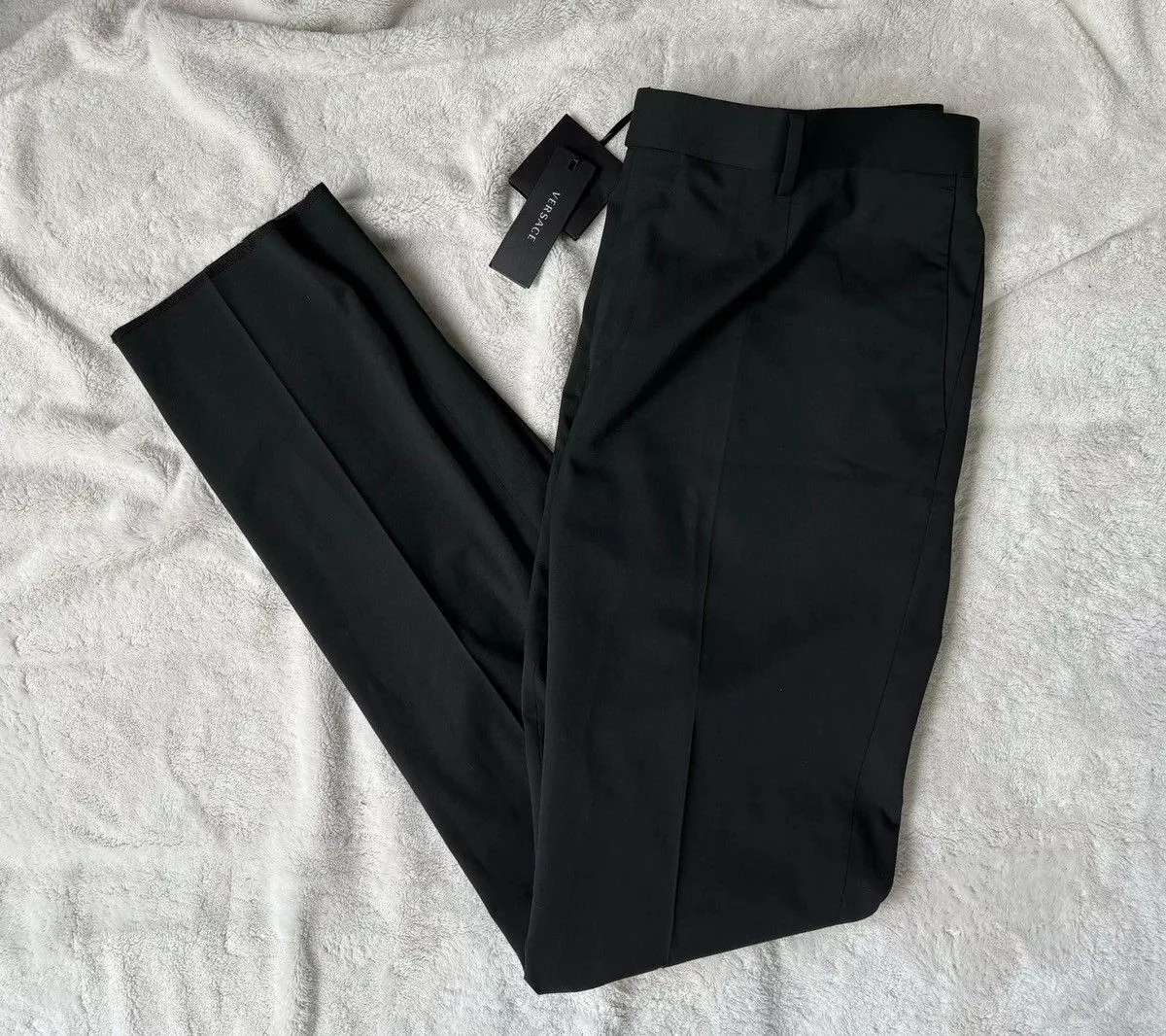 Versace Casual Pants Versace Black Slim Formal Dress Pants