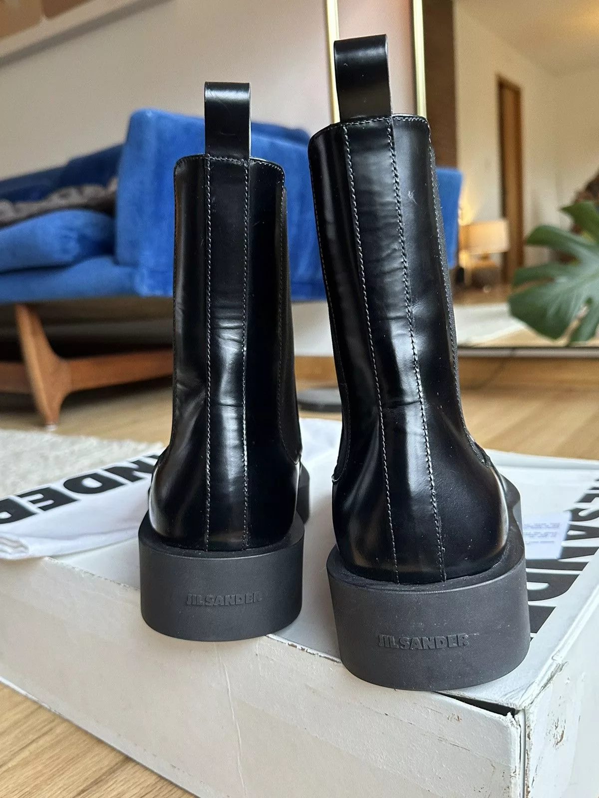 Jil Sander Boots Jil Sander Round Toe Chelsea Boot Black