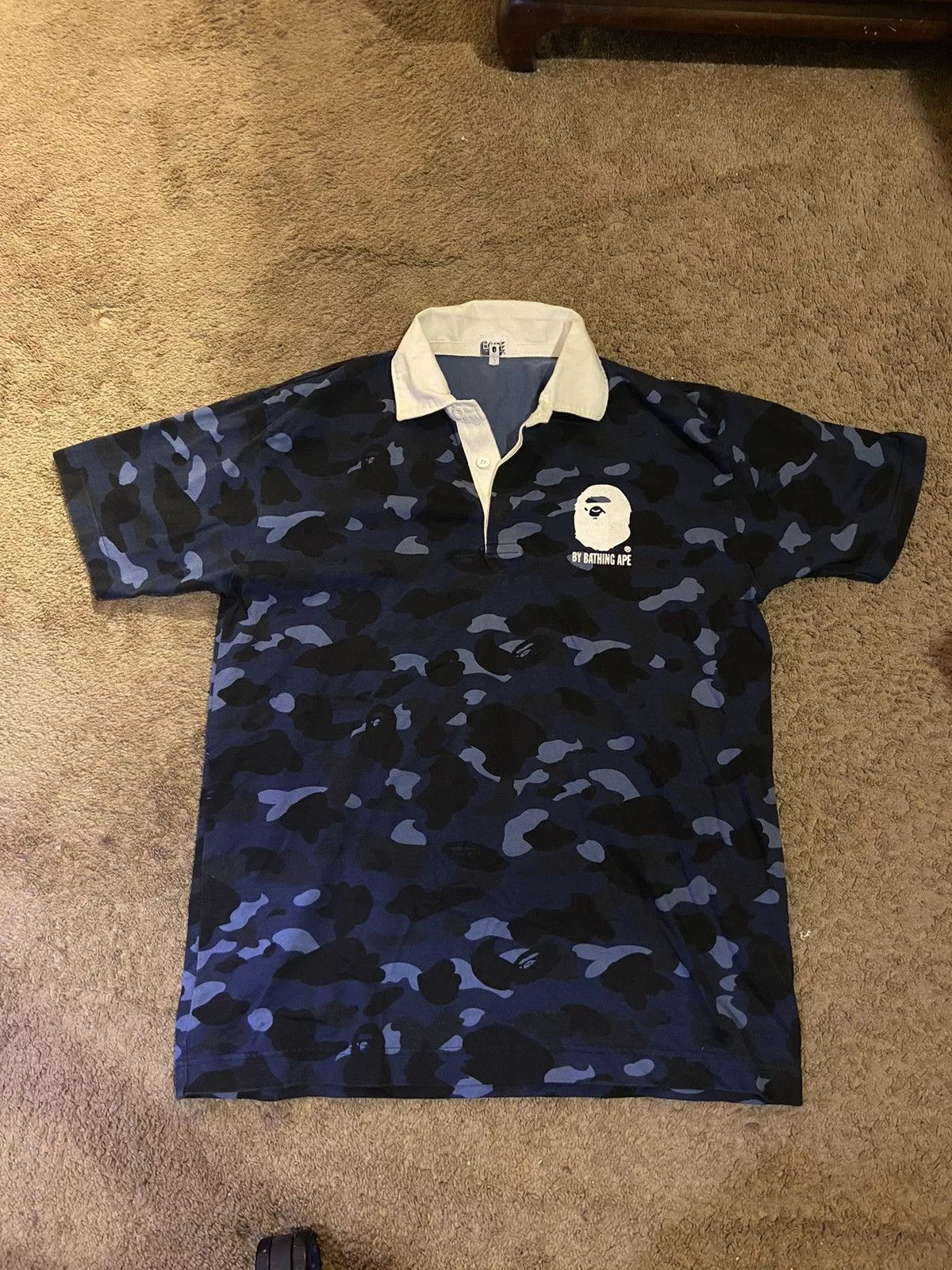 Bape Polos Bape A Bathing Ape Blue Camo Polo