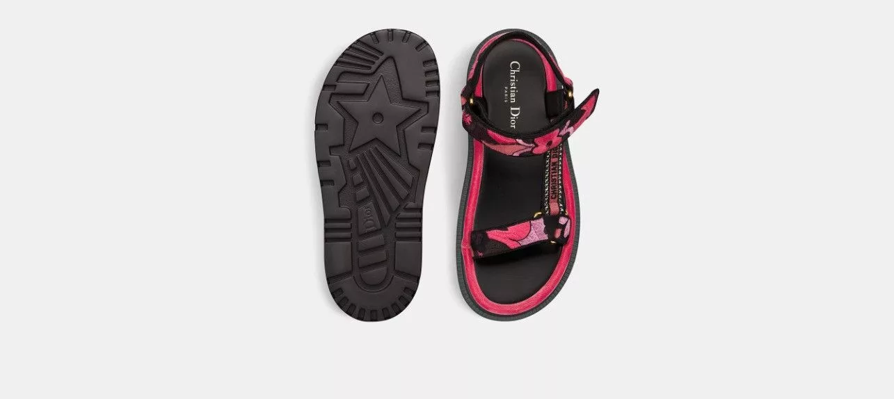 Dior Sandals Dior o1w1db10724 D-Wave Sandals in Multicolor Red