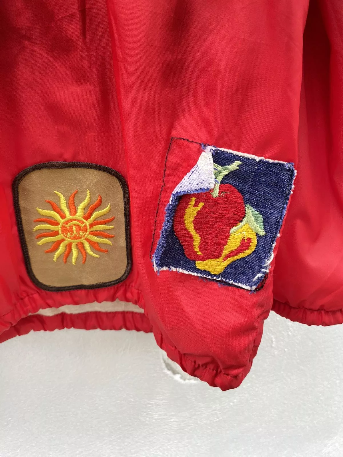 Vintage Light Jackets Vintage red nylon patch jacket
