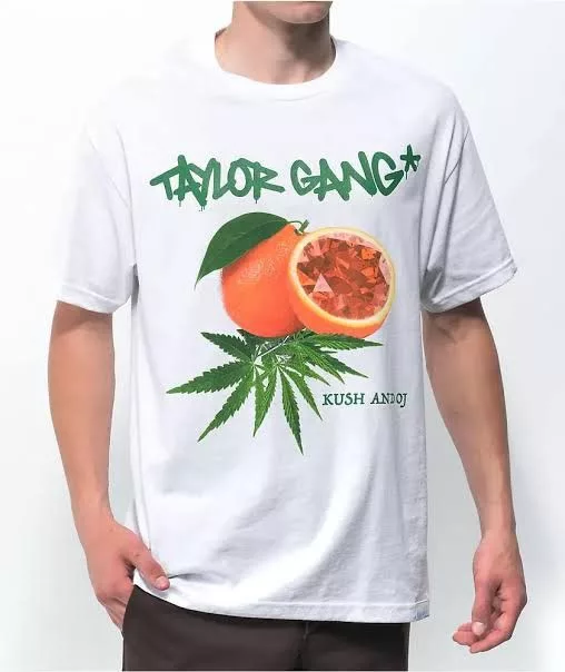 Diamond Supply Co. Short Sleeve T Shirts Diamond Supply Co. x Taylor Gang x Weedmaps Orange Kush Tee Black Streetwear