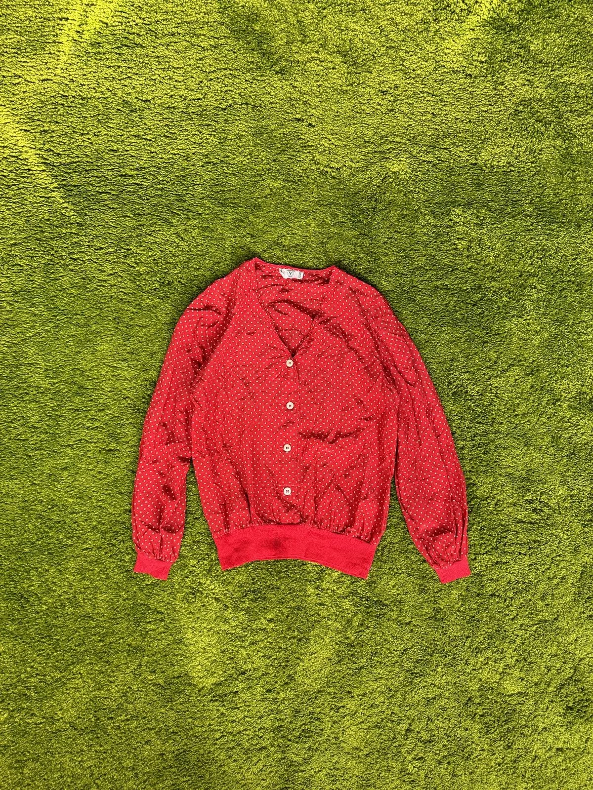 Valentino Blouses Valentino × Vintage Valentino 100% silk polka dot 90s vintage blouse shirt Red