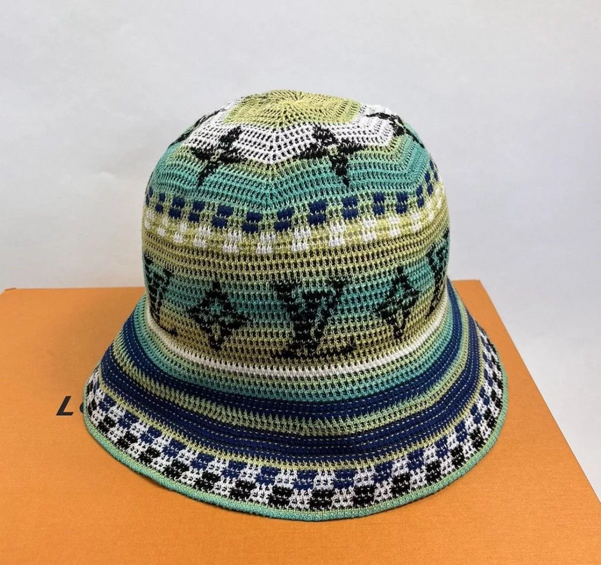 Louis Vuitton Hats Louis Vuitton LV CROCHET STRIPE BUCKET HAT Green